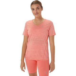 Asics Women's Race V-Neck SS Top Papaya/Guava, XS