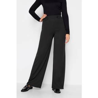 Lts Tall Black Button Wide Leg Trousers Ex Long > 22 Lts | Tall Women's Wide Leg Trousers - Ex Long 22