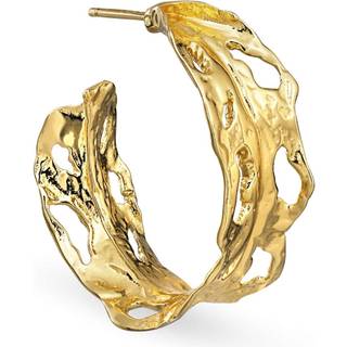 Jane Kønig - Leaf Hoop i forgyldt sølv Large