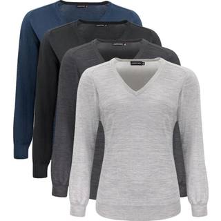 J. Harvest & Frost 2930103 Merino V dame Grey Melange 3XL