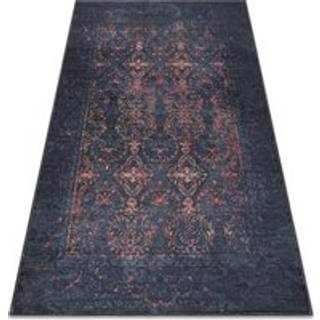 ANDRE 1013 tæppe skal vaskes Ornament, årgang skridsikker - sort / terracotta 160x220 cm