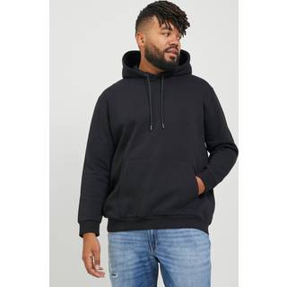 Plus Size Ensfarvet Hættetrøje