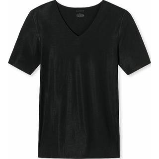 Schiesser Herren T-Shirt schwarz Baumwolle & Mix unifarben