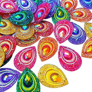 Sparklende knapper Drop AB Farve Sy p? h?ndv?rk Rhinestones Flatback perler Syning til kostume Brudekjole Dekorationer 18x25mm 50stk (blandet far