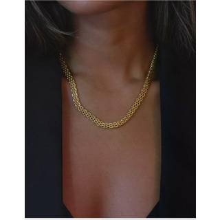 Muli Collection Mesh Link Necklace Gold