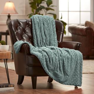 Chanasya Premium Soft Cloud Faux pels kastet?ppe - Plush Soft Sherpa & Minky T?ppe - 50 """" X 65 - Tan Turquoise