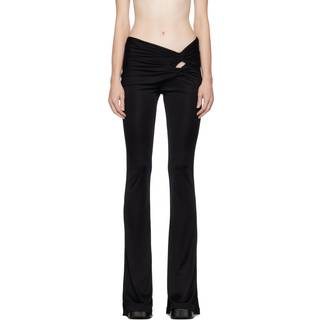 Versace x Dua Lipa gathered jersey flared pants - black - L