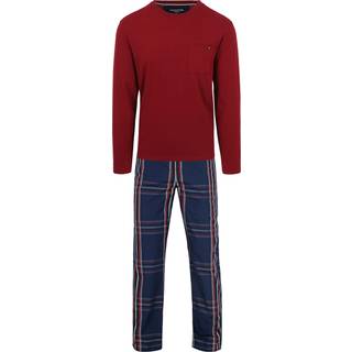Tommy Hilfiger Herren Pyjama blau,rot Jersey-Baumwolle Kariert