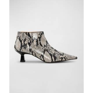 Ganni Snake-effect faux leather ankle boots - multicoloured - EU 36