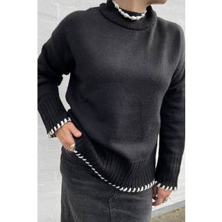 SisterS Point - Meya-pu - Striktrøjer og cardigans til kvinder - Black/bamboo - XL