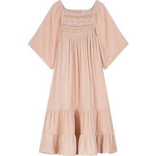 Louise Misha Olivina smocked velvet dress - pink - Y 4