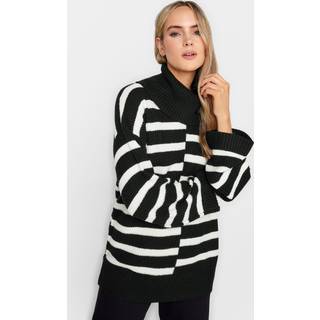 Long Tall Sally Long Tall Sally Black Mono Cut About Stripe Jumper
