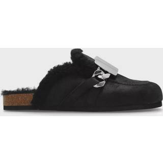 JW Anderson Plaque chain suede mules - black - EU 41