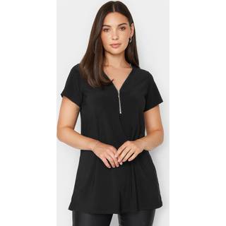 Long Tall Sally Long Tall Sally Black Zip Detail T-Shirt