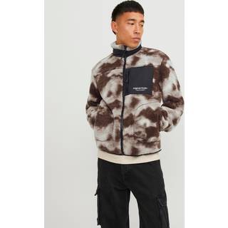 Jack & Jones Vesterbro AOP Teddy Jacket Chocolate Brown