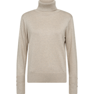 Freequent Pullover - FQKatie Finstrikket Rullekrave Beige Str. S Freequent.dk