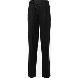 Victoria Beckham Asymmetric wool-blend straight pants - black - M