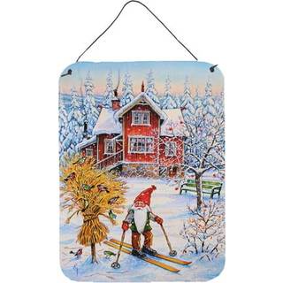 """" Caroline's Treasures Christmas Gnome Skiing Wall eller Door Hanging Prints ACG0034DS1216 16HX12W Multicolor """"