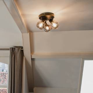 Smart loftspot sort med røgglas inkl. 3 Wifi P45 - Vidro