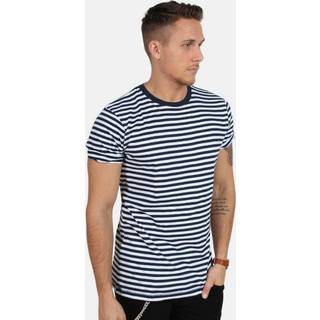 Basic Brand T-shirt Striped Navy/White