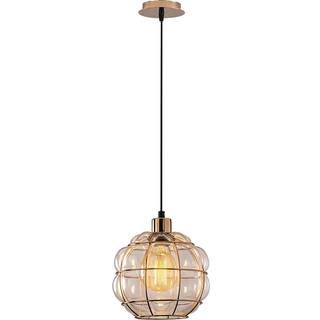 Hængelampe Safderun 401-S, kobberfarvet glas/jern Ø 23 cm