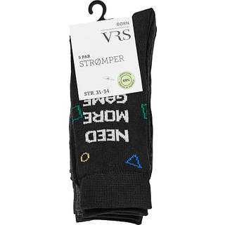 VRS børne 5-pak strømper str. 35/37 - sort (På lager i butik)