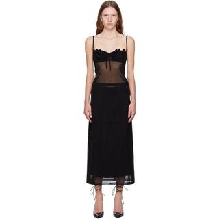 Wire Brasier Slip Dress in Black - XS