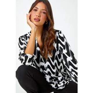 Roman Roman Geometric Tryk Stræk Bluse