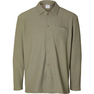 Selected Relax Plisse LS Shirt Vetiver
