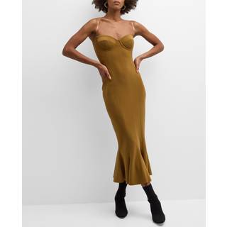Norma Kamali Strapless midi dress - beige - L