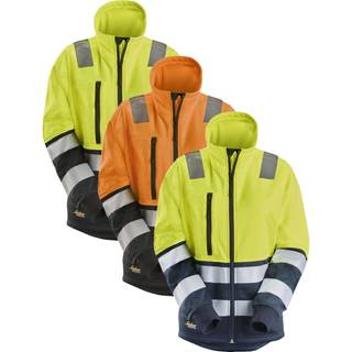 Snickers 8073 high-vis dame sweatjakke med lang lynlås, klasse2 gul/sort M