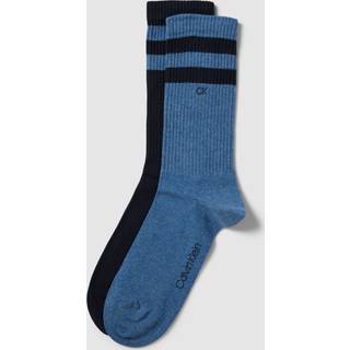 Calvin Klein 2-pak Stripe Socks - Black/Blue - Str 43/46