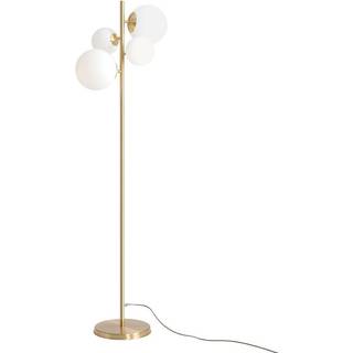 Gulvlampe Joel, messing/hvid, 4 lyskilder