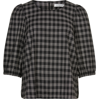 IN FRONT Oline Bluse, Farve: Black, Størrelse: S, Dame