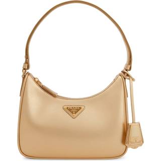 Prada Cleo Mini leather shoulder bag - gold - One Size