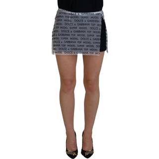 Dolce & Gabbana Hvid Logo See Through A-line Mini Skirt