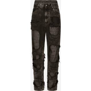 Dolce&Gabbana Logo distressed straight jeans - multicoloured - EU 48