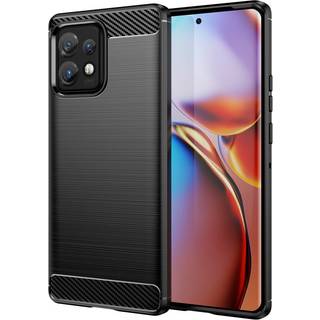 Motorola Edge 40 Pro Brushed Carbon Fiber Cover - Sort