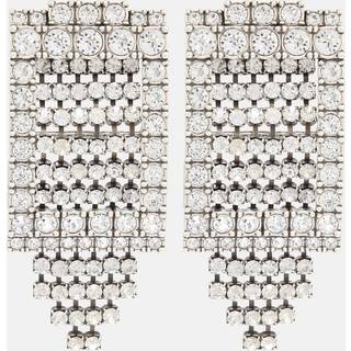 Balenciaga Club crystal-embellished drop earrings - silver - One Size