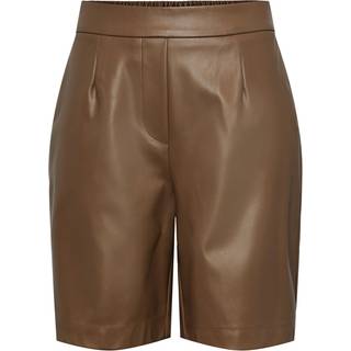 Nicole High Waist Shorts - Fossil - XS - PIECES