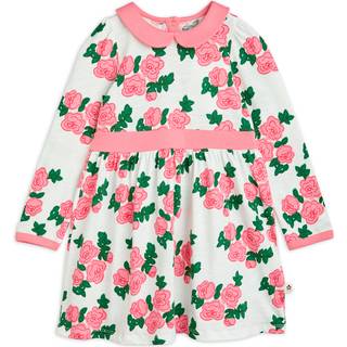 Mini Rodini GOTS Roses Blomstret Kjole Hvid 92/98 cm  Lyserød  92/98 cm  kvinde