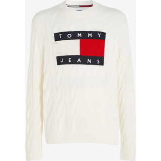 Tommy Hilfiger Flag logo kabelstrik - Råhvid - Str. L - Modish.dk