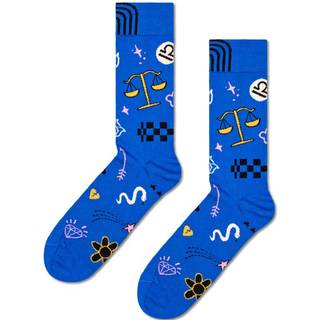 Blue Libra Zodiac Sock | Astrology Inspired Crew Socks - Blue, White, Yellow, Pink, Black - 36-40