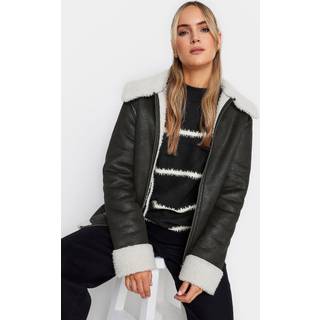 Lts Tall Black Teddy Aviator Jacket 12 Lts | Tall Women's Jackets