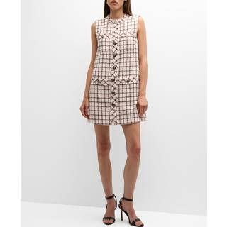 Veronica Beard Laurel cotton-blend tweed minidress - beige - XL+