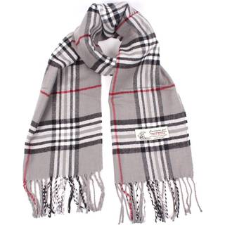 Plaid cashmere f?ler klassisk bl?d luksuri?st vintert?rkl?de til m?nd kvinder (gr?)