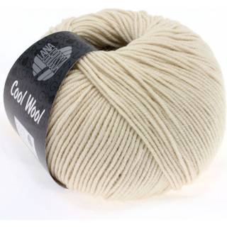 Lana Grossa Cool Wool 590 Natur Indhold:100% ren ny, ekstrafin merinould Vægt/Længde:50 g = ca. 160 meter Anbefalede pinde: 3.00-3.50 mm Strikkefasthed:10 x 10 cm = 24 m x 34 p Vask:Finvask 30º/ Tørres fladt.