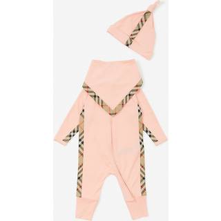 Burberry Kids Baby Burberry Check romper, beanie and bib set - pink - M 18