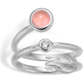 Blossom Copenhagen snoet ring i sølv med rosaquartz og cz