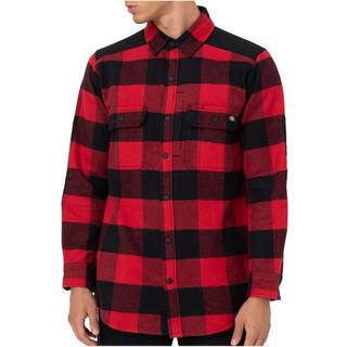 Dickies Men's Performance Heavy Flannel Check Shirt Red/Black, M